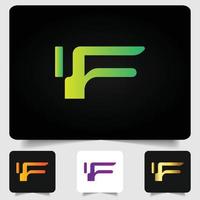 F letter logo modern abstract gradient design vector