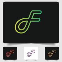 F letter logo modern abstract gradient design vector