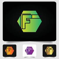 F letter logo modern abstract gradient design vector