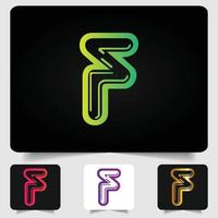 F letter logo modern abstract gradient design vector