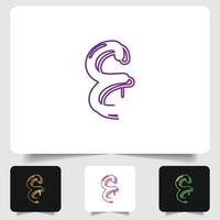 F letter logo modern abstract gradient design vector