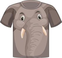 Front of t-shirt with face of elephant pattern vector