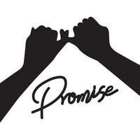 Silhouette of hand Promise  Flat design style vector