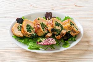 Chicken breast stuffed with cheese and spinach photo