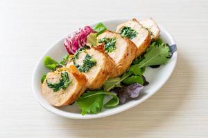 Chicken breast stuffed with cheese and spinach photo