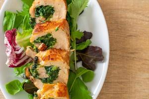 Chicken breast stuffed with cheese and spinach photo