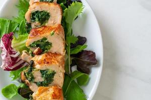 Chicken breast stuffed with cheese and spinach photo