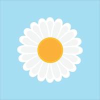 Daisy Flower Icon, Sunflower Icon, Vector Illustration Blue Background