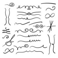 Set Of Decorative Calligraphic Elements For Decoration. Hand drawn lines. vector