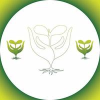 Care of plant line icon. Hand, holding, sapling, leaf. Gardening concept. Vector illustration can be used for topics like growth, planting, ecology