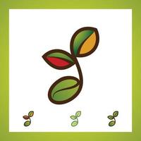 Sprout eco logo, green leaf seedling, growing plant Abstract design concept for eco technology theme. Ecology icon vector