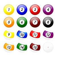 Vector illustration of billiard ball collection