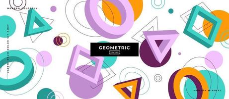 3d Geometric Polygon Shapes in White Background. vector