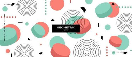 Memphis Style Geometric Shapes in White Background. vector