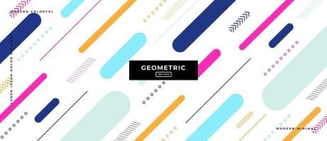 Formas paralelas de colores geométricos en fondo blanco. vector