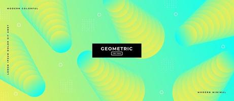 Green Duotone Style Geometric Shapes Background. vector