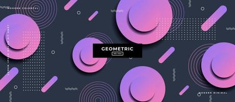 3d Circle Geometric Shapes Background. vector