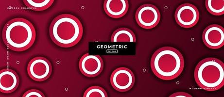 Geometric Circle Red Shapes Background. vector