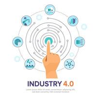 finger choose on Smart industry 4.0 of Artificial intelligence. vector