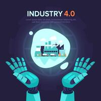 Abstract Robotic hand Smart Industry 4.0 concept vector