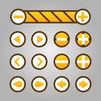 Increase and decrease buttons set vector