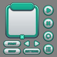 Game basic interface and buttons set vector