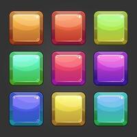 Square stone icon button background vector