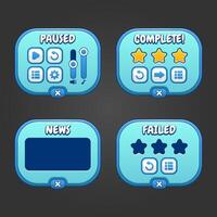 Complete blue menu of Graphical User Interface GUI vector