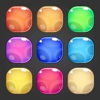 Square colorful button background set vector