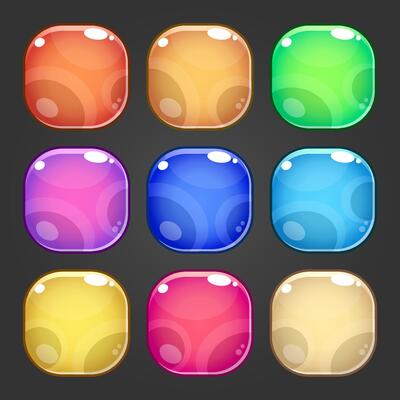 Square colorful button background set