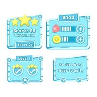Complete set of level button game pop-up, icon, window and elements for creating medieval RPG video games vector