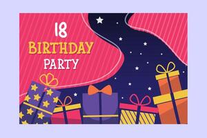 Birthday greeting card decorated with gift box vector