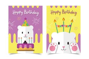 happy birthday card decorated vector