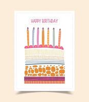 happy birthday card decorated vector