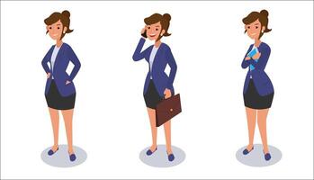 Set of Businessman character design. vector