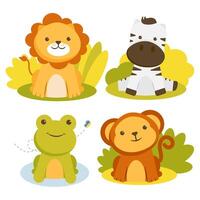 conjunto de dibujos animados de animales vector