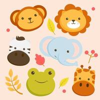 conjunto de dibujos animados de animales vector