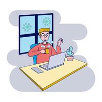 online meeting work from home vector