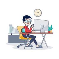 online meeting work from home vector