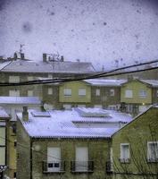 nevando en la calle foto