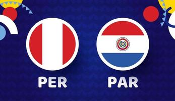 Perú vs Paraguay partido ilustración vectorial campeonato de fútbol 2021 vector