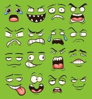 Funny cartoon faces vector