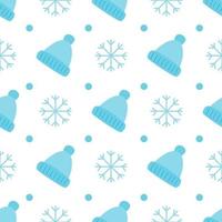 Mitten seamless pattern in blue colors vector