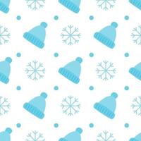 Mitten seamless pattern in blue colors vector