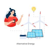 energía alternativa del molino de viento vector