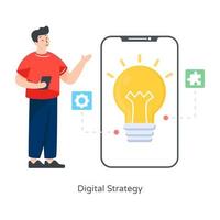 estrategia e idea digital vector