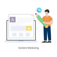 marketing de contenidos y marketing de artículos vector