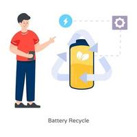 reciclaje de batería y batería vector