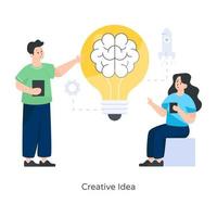 Creative Idea and Brainstorming vector