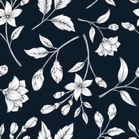 Classical seamless pattern with botanical floral design vector